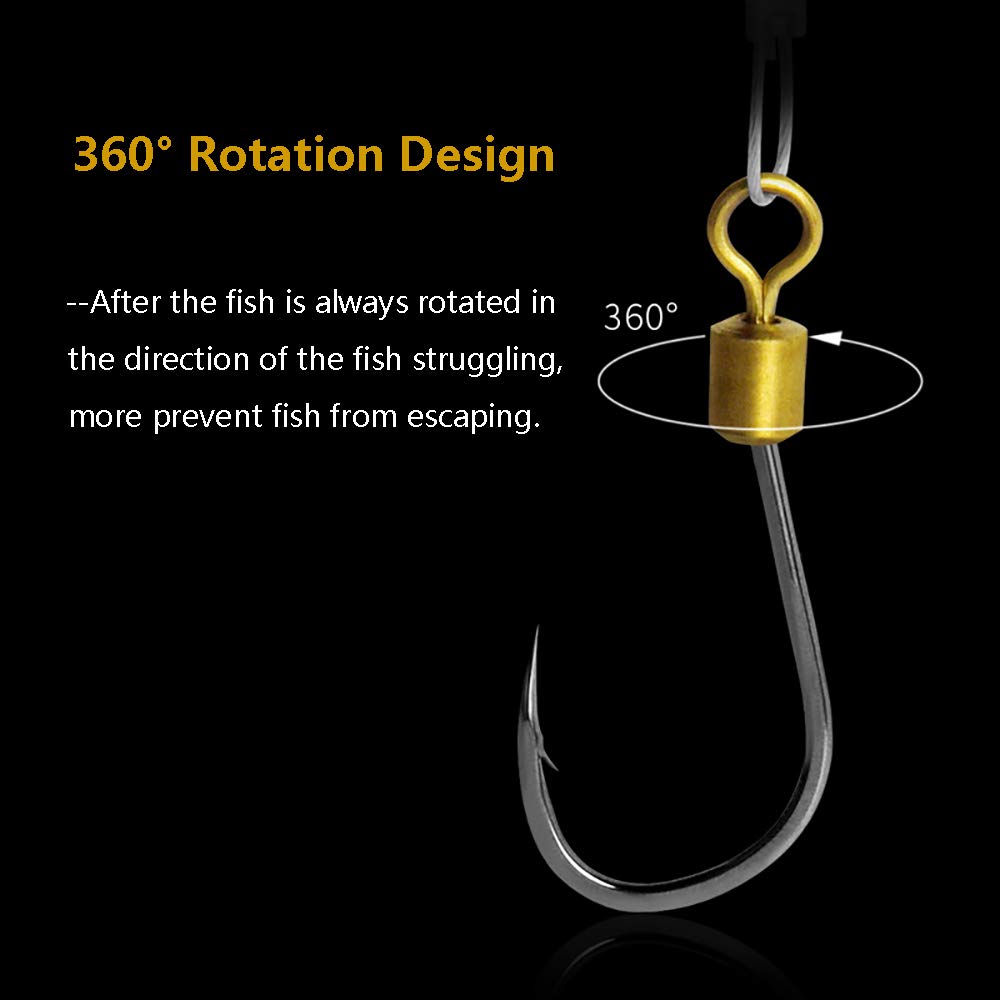 Stainless Steel Fishing Hook Rigs with Wire Line Leader - Saltwater & Freshwater Fishing Gear for Bass, Trout, and Catfish - Perfect for Pier, Shore, and Boat Fishing