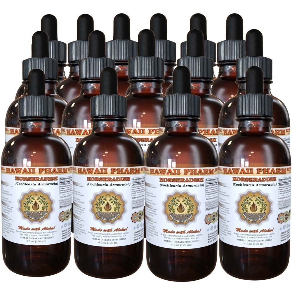 Organic Horseradish Root Extract & Powder Tincture Supplement - 15x4 oz Bottles for Immune Support, Digestion & Respiratory Health | Natural Herbal Remedy for Cooking, Wellness & Detox
