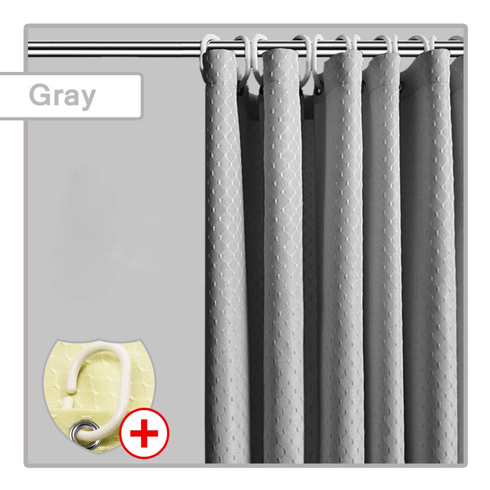 LUOTIANLANG Waterproof Shower Curtain - Thickened Moisture-Proof Bathroom Partition with Hooks, 240x200cm, Gray - Perfect for Bathrooms, Showers & Spa Areas