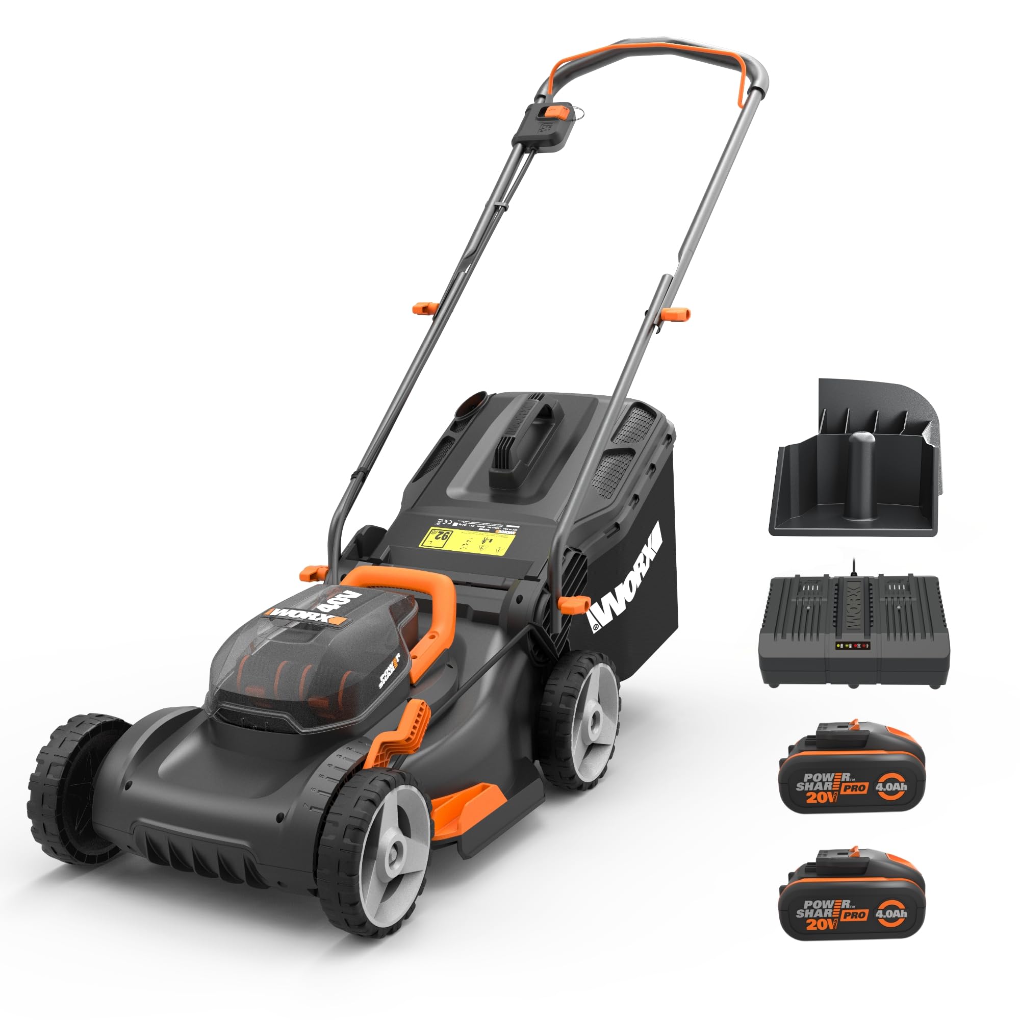 WORX WG743E 40V Cordless Lawn Mower with Mulching Function & PowerShare Battery – Professional Lawn Care for Gardens Up to 500m² – Perfect for Backyard, Front Yard & Medium-Sized Landscaping
