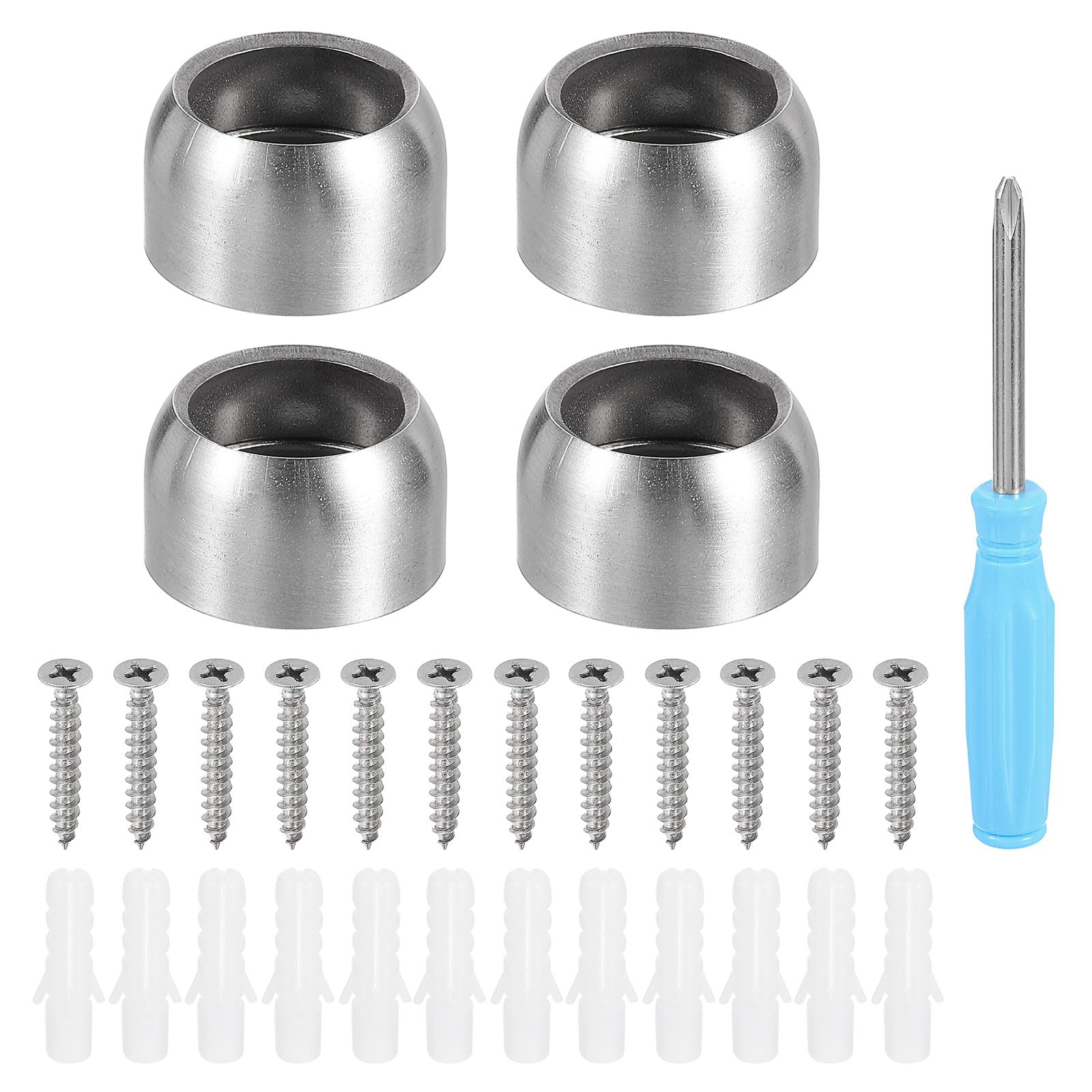 HARFINGTON 4-Pack Stainless Steel Closet Rod Holder Set - 0.91