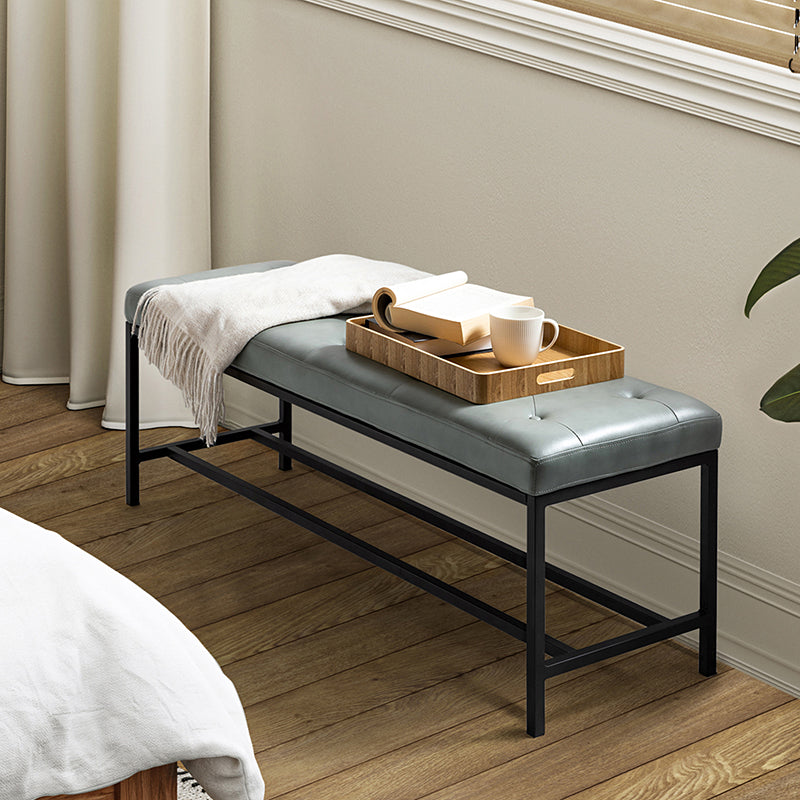 Johannes Upholstered Bench - Stylish Storage Ottoman with Tufted Cushion, Modern Entryway Bench for Bedroom, Living Room & Hallway - Perfect for Seating, Storage & Home Decor