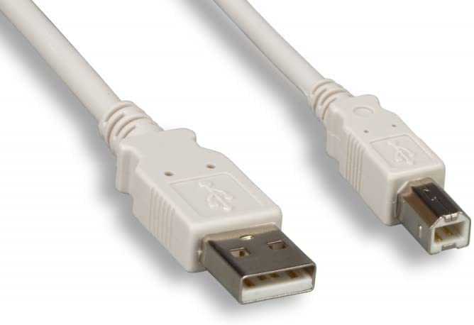 6ft DIGITMON Ivory USB 2.0 Printer Cable - A-Male to B-Male High Speed Cord for Brother MFC-L5900DW Monochrome Laser All-in-One Printer | Fast Data Transfer for Office & Home Printing