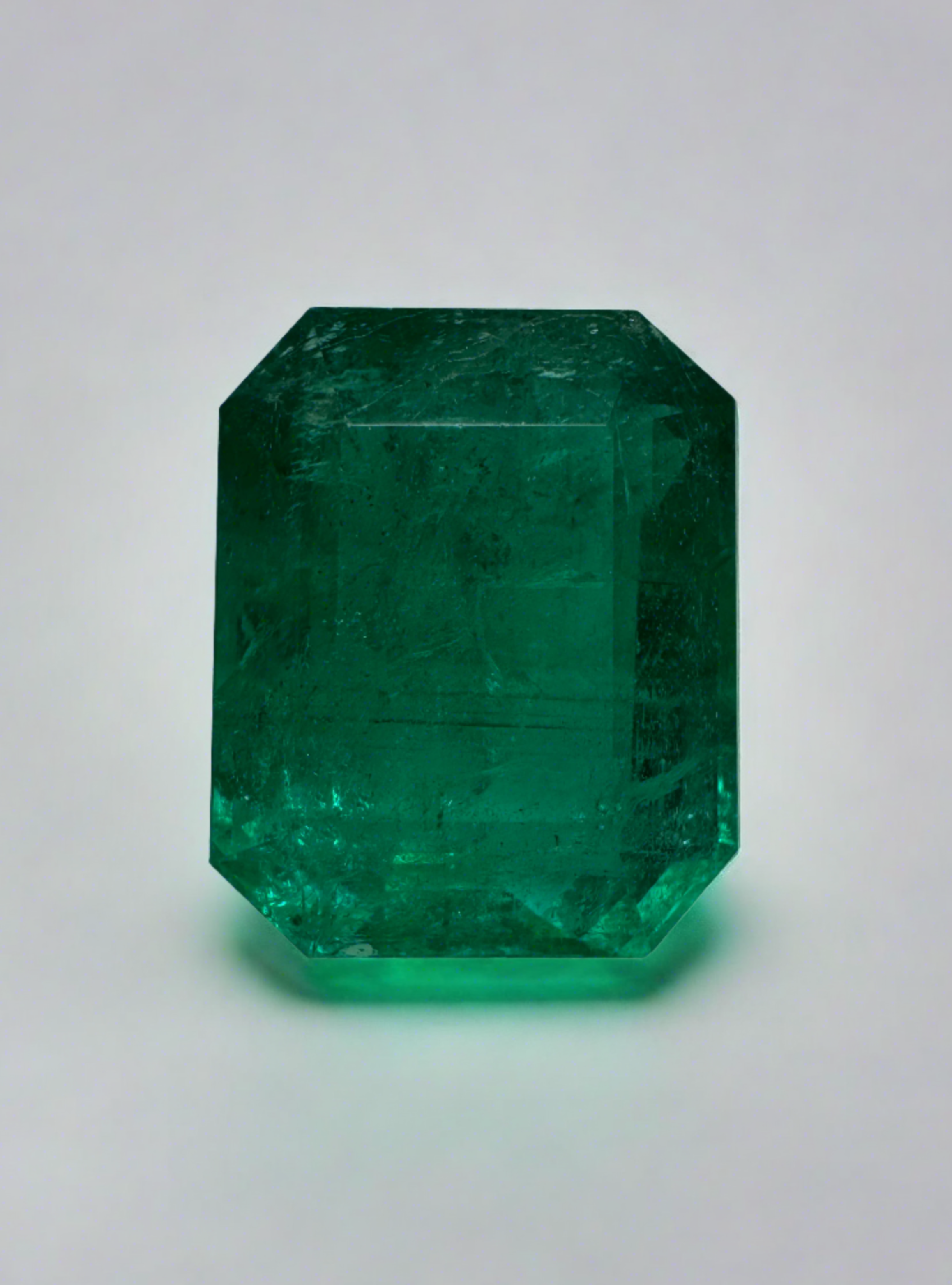 8.60 Carat 13.5x11mm Deep Green Emerald Cut Loose Zambian Emerald Gemstone for Jewelry Making - Engagement Rings, Pendants & Earrings