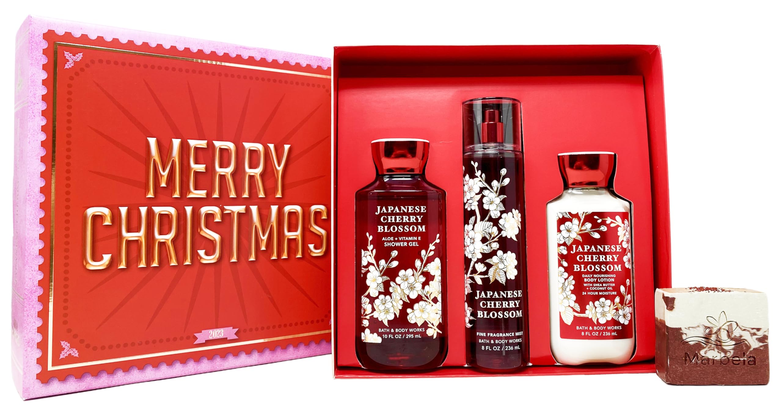 Bath & Body Works Japanese Cherry Blossom Gift Set - Fine Fragrance Mist, Shower Gel & Body Lotion with Cherry Soap | Floral Scented Bath & Body Care for Women | Perfect for Gifts, Self-Care & Relaxation