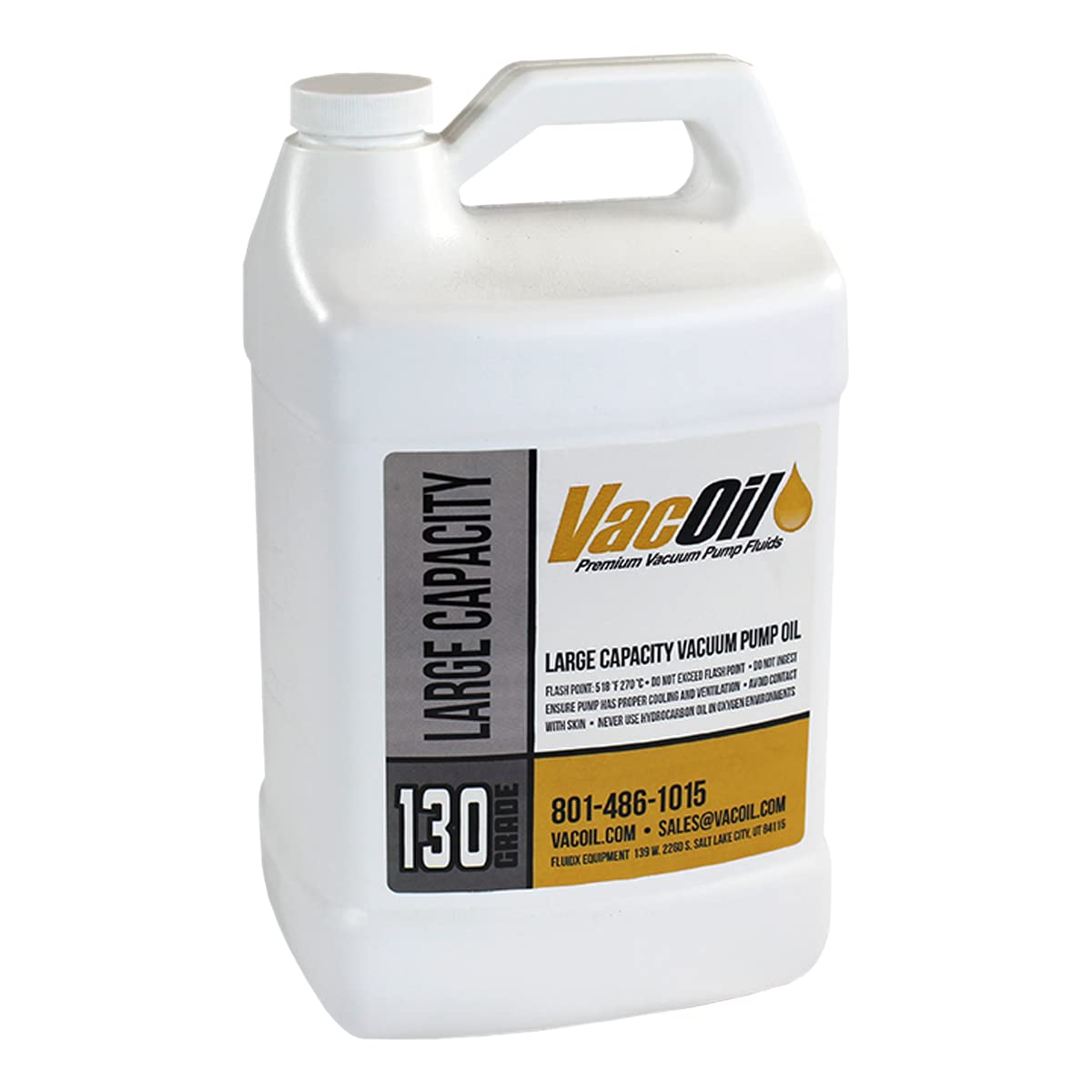 VacOil® 130 Grade High Performance Vacuum Pump Oil - 1 Gallon for Edwards, Welch, Leybold & Agilent Pumps | Molecularly Distilled for Maximum Efficiency | Extends Pump Life | Ideal for Laboratory, HVAC & Industrial Vacuum Systems