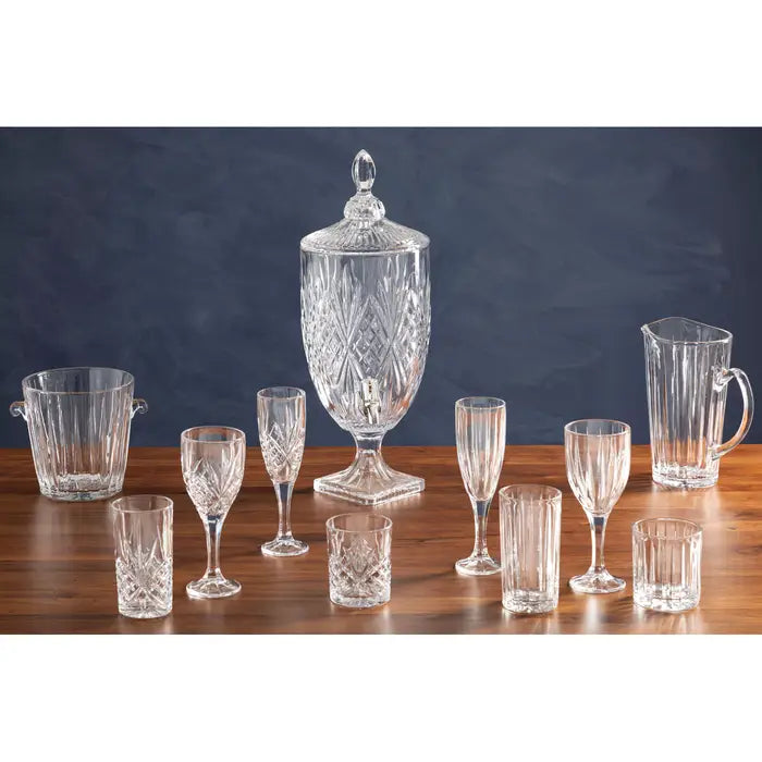 Beaufort Crystal Glass Beverage Dispenser with Spigot - Elegant Party Drink Dispenser for Lemonade, Iced Tea, and Cocktails