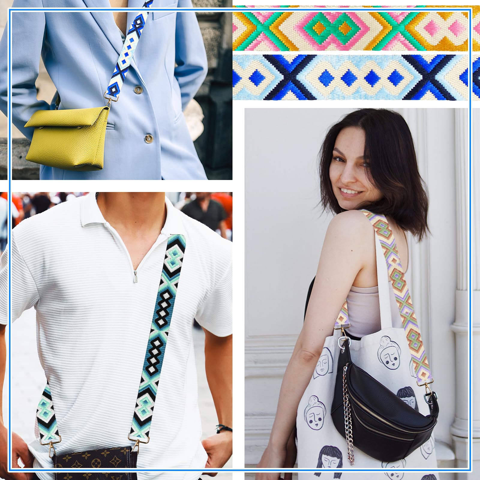 Adjustable Crossbody Purse Strap - Replacement Shoulder Bag Strap for Handbags, Purses & Guitar - Durable & Comfortable for Daily Use, Travel & Shopping