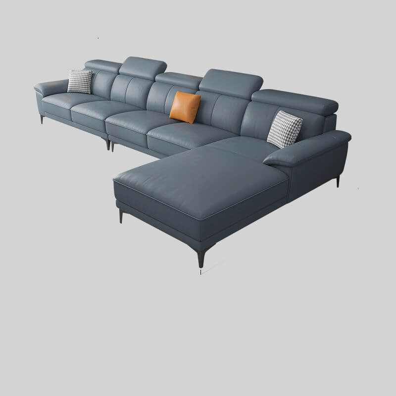 L-Shaped & Straight Sectional Sofa with Chaise Lounge - Right-Hand Facing Modern Living Room Furniture for Small Spaces & Home Theater Seating