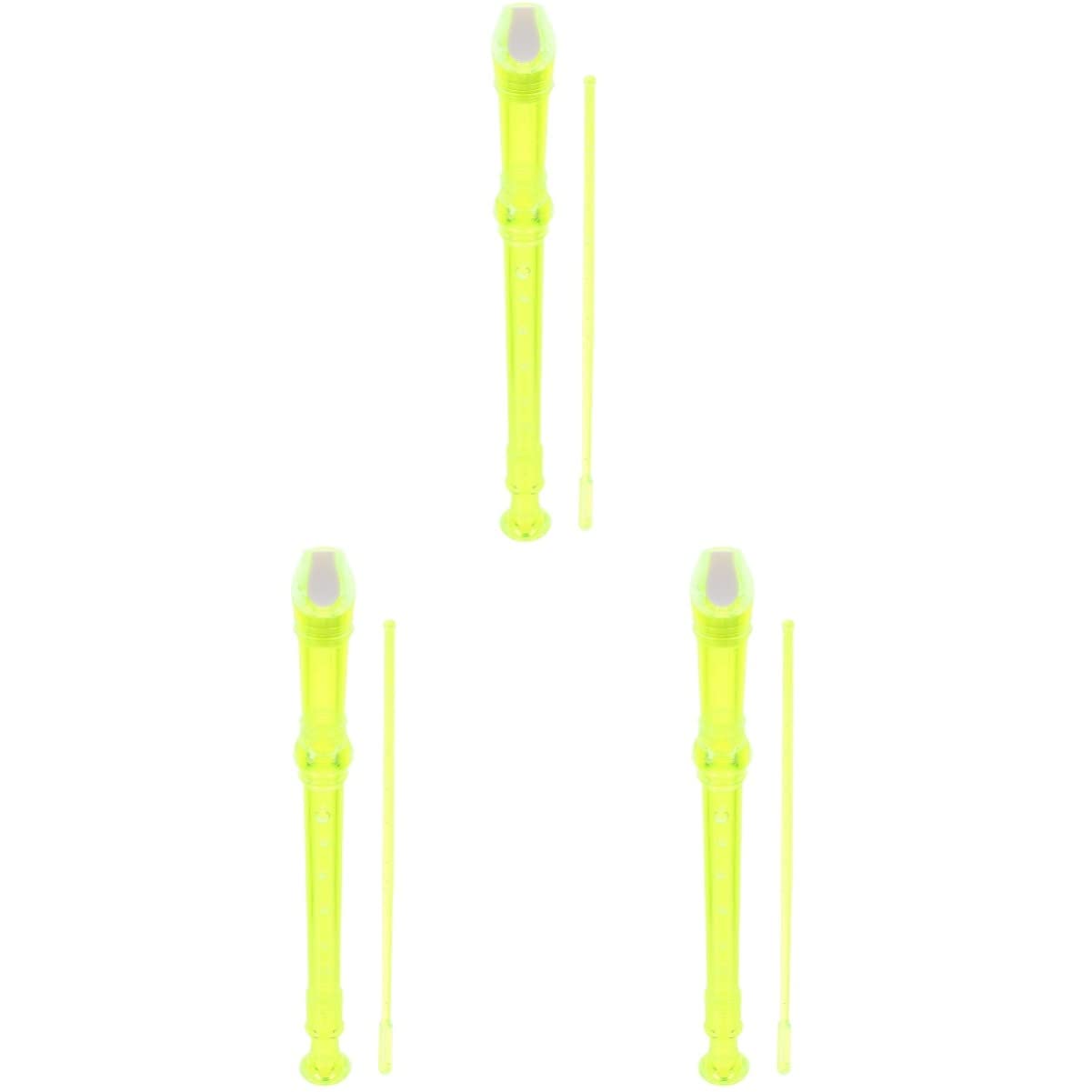 MILISTEN 3-Piece Kids Plastic Recorder Flute Set - 8 Hole Descant Soprano Musical Instrument for Children | Perfect for School Music Class, Beginners Practice & Family Fun