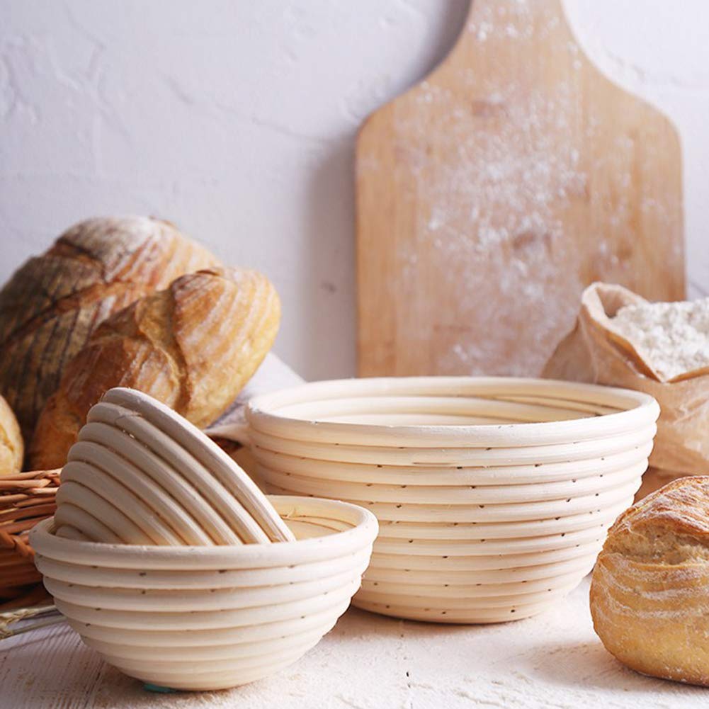 7.1 Inch Round Banneton Proofing Basket - 100% Natural Rattan Brotform for Sourdough Bread Baking | Perfect for Home Bakers & Artisan Bread Making | Dough Rising & Shaping Tool for Professional Results