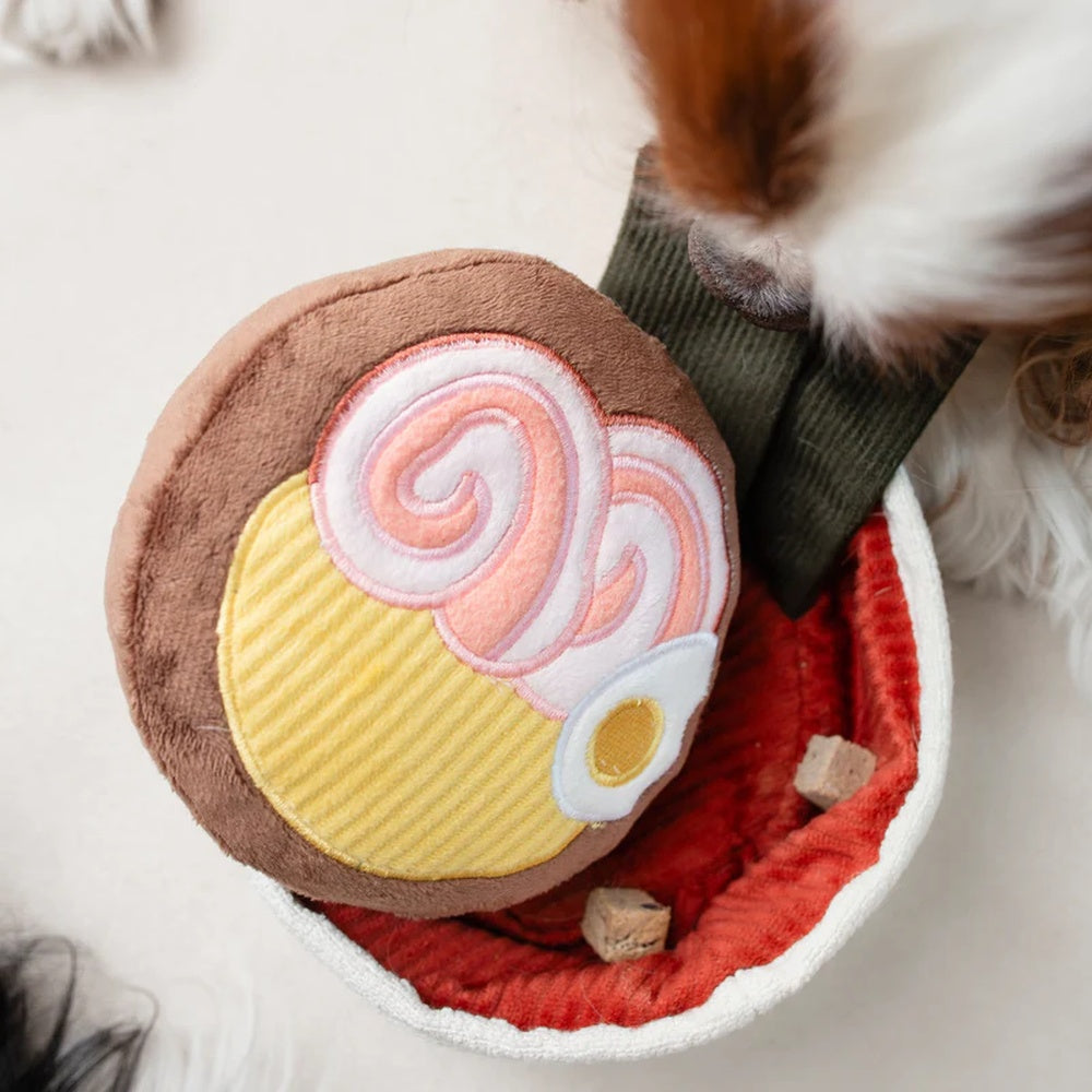 Ramen Snuffle & Squeaky Dog Toy - Interactive Chew Toy for Small & Medium Dogs - Perfect for Playtime, Training & Mental Stimulation