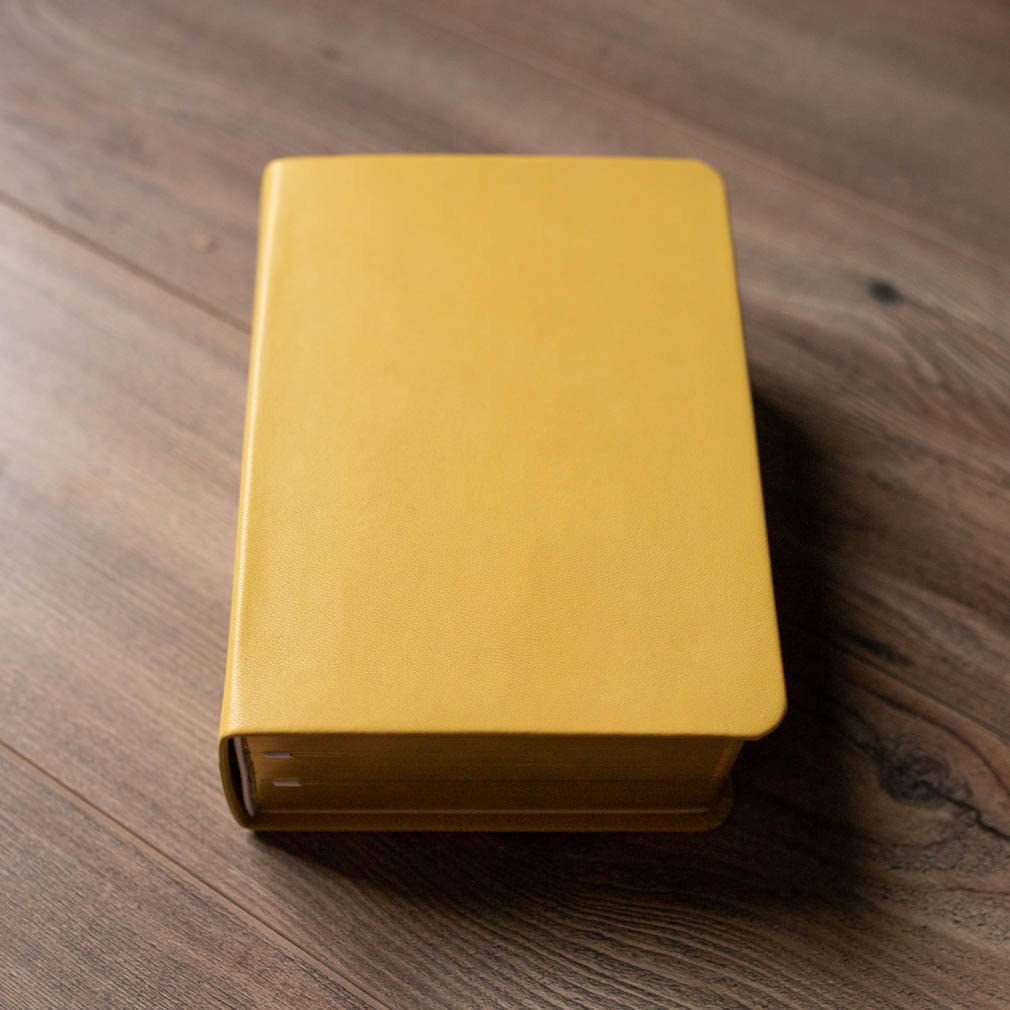 Hand-Bound Buttercup Yellow Genuine Leather Large Holy Bible KJV - King James Version with Bible Dictionary & Topical Guide for Latter-Day Saints | Perfect for Scripture Study, Church Services & Personal Devotion