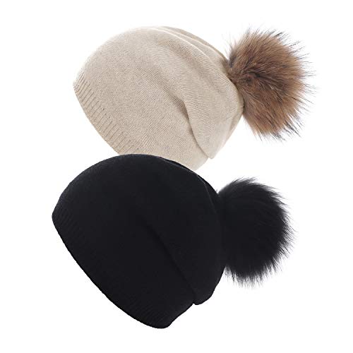Luxury Cashmere Knit Wool Beanie for Men & Women - Soft Winter Warm Hat for Cold Weather - Perfect for Skiing, Hiking, and Outdoor Activities