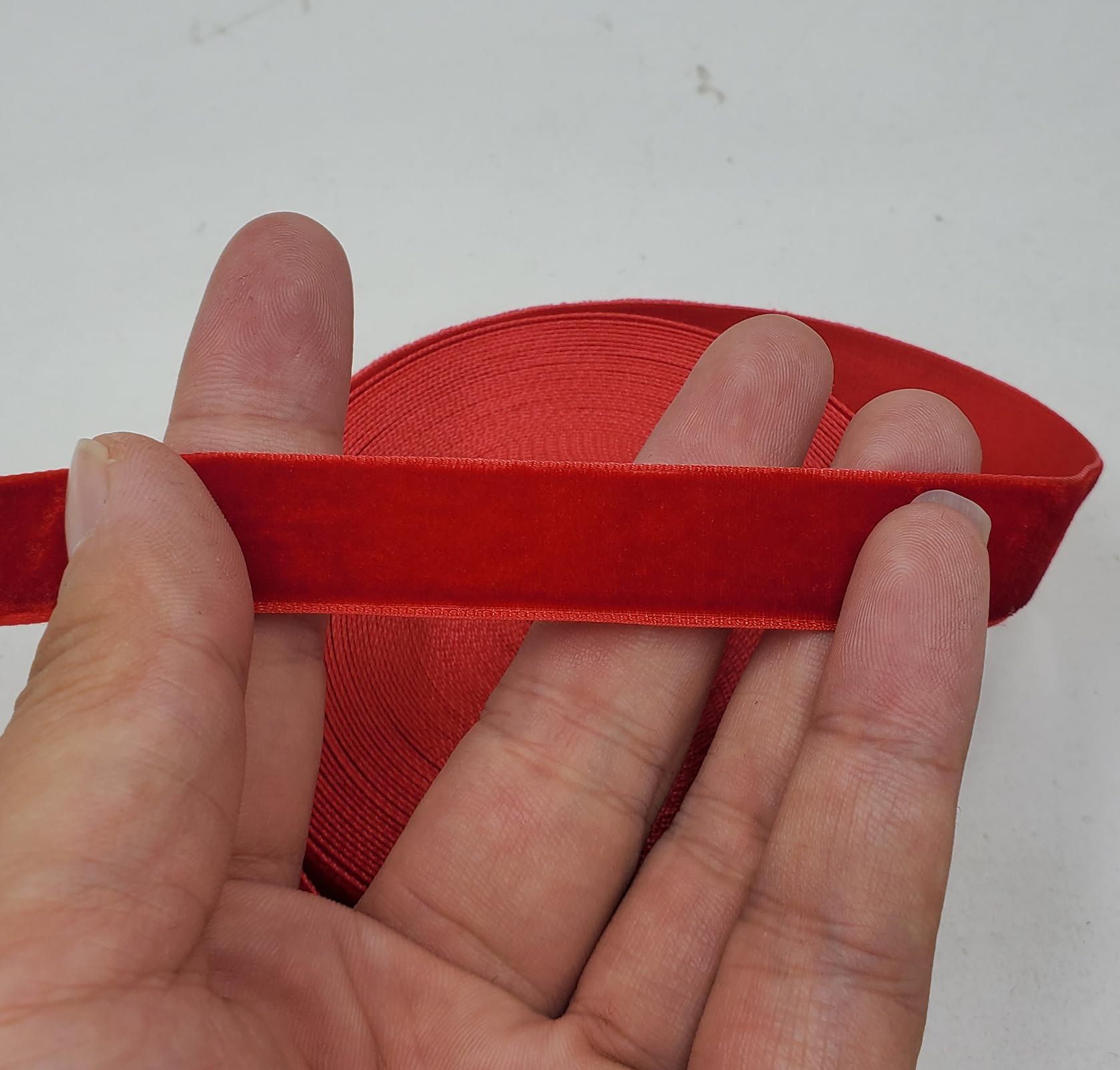10 Yards Velvet Ribbon Spool - 5/8 Inch Wide, Rich Red Satin Finish - Perfect for Gift Wrapping, DIY Crafts, Wedding Decorations & Hair Accessories