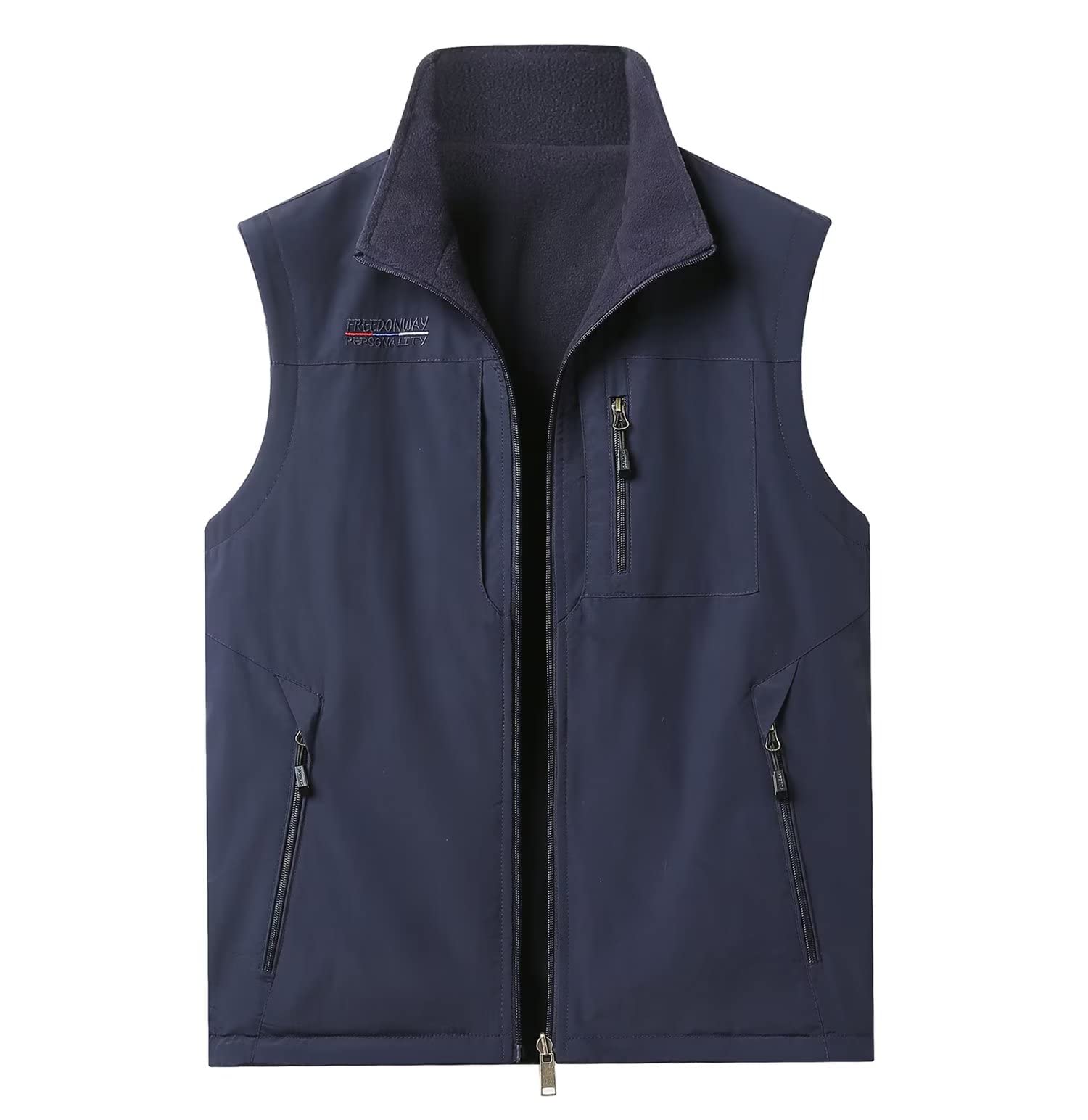 Men's Reversible Fleece Vest - Winter Warm Outdoor Jacket for Hunting, Fishing & Travel | Lightweight Water-Resistant Puffer Vest for Camping, Hiking & Casual Wear