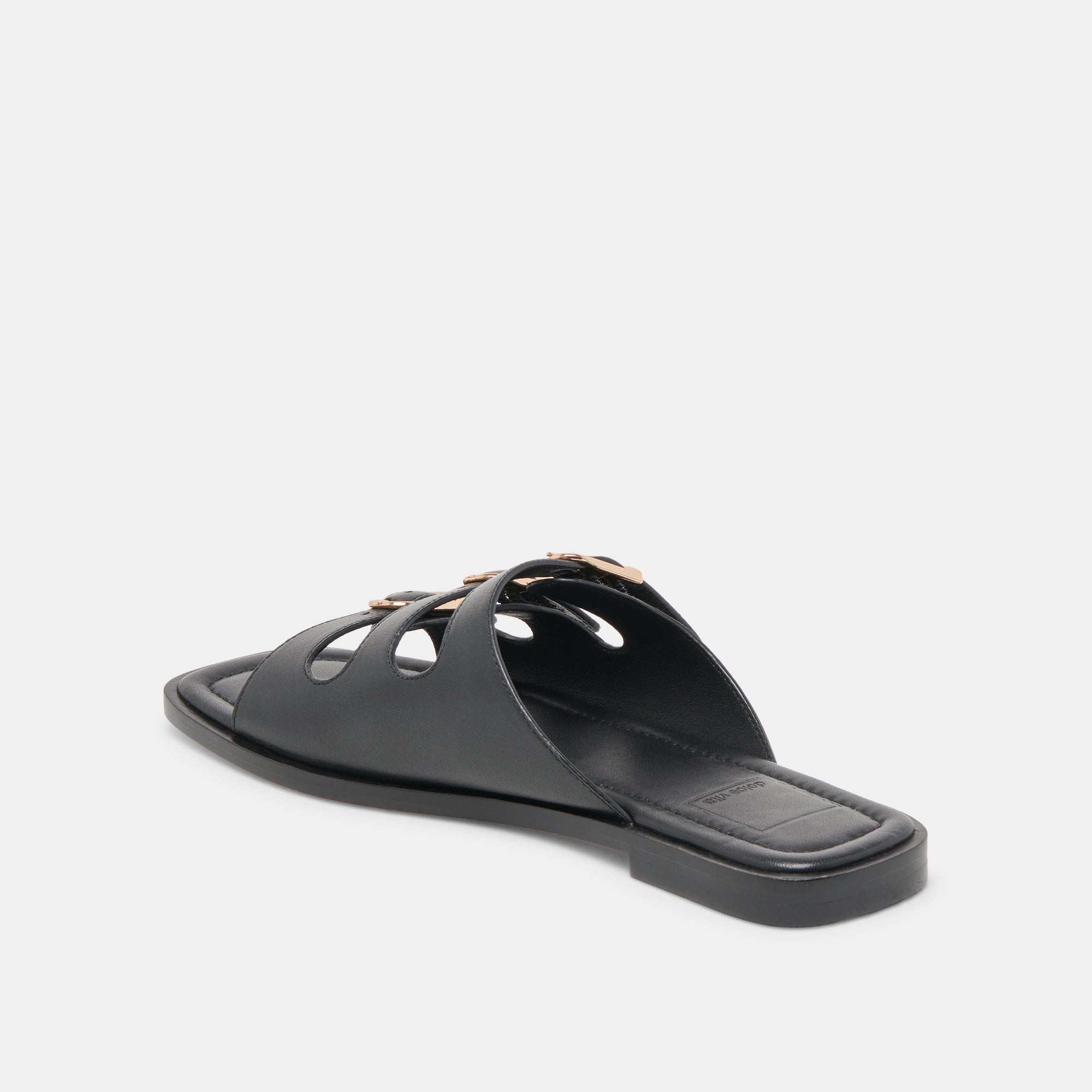 Premium Black Leather Fin Sandals - Waterproof & Comfortable for Beach, Pool & Outdoor Activities