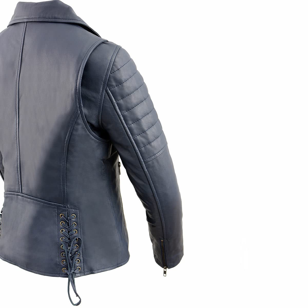 Milwaukee Leather Women's Maiden Aqua Premium Sheepskin Motorcycle Jacket with Studs SFL2840 - Stylish Biker Jacket for Riding & Casual Wear
