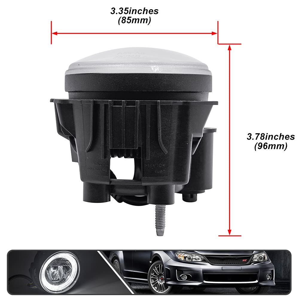 2Pcs LED Fog Lights & DRL Lights for Subaru Forester 2009-2013, Impreza WRX STI 2008-2010 - Xenon White LED Halo Ring Daytime Running Lamps - Perfect for Night Driving & Off-Road Adventures