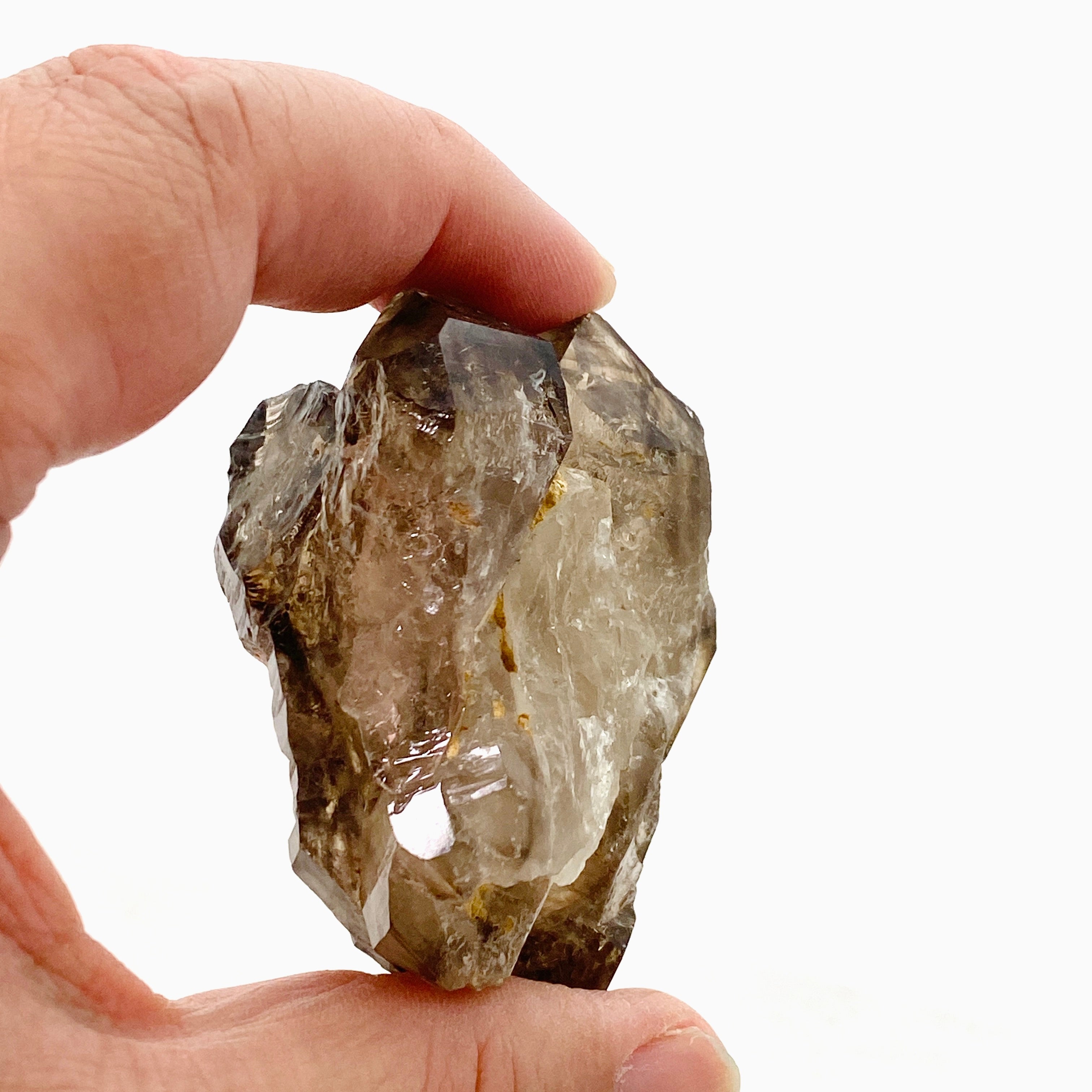 Natural Smokey Elestial Quartz Crystal - Healing Stone for Meditation, Chakra Balancing & Energy Work - Perfect for Home Decor, Yoga Spaces & Spiritual Gifts