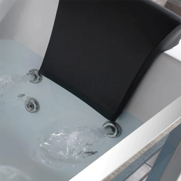 Empava 59-Inch LED Jetted Hydromassage Bathtub with Waterfall Faucet - Freestanding Soaking Tub for Luxury Spa Experience at Home (Model 59JT408LED) - Perfect for Master Bathroom Relaxation and Stress Relief