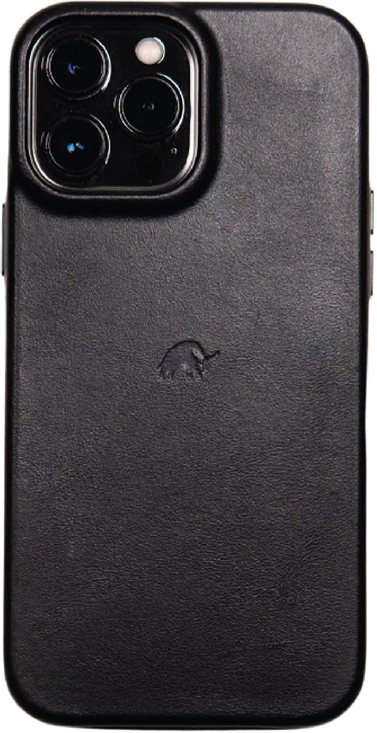 Premium Leather iPhone 13 Pro Max Case with MagSafe Support - Bullstrap Black Edition | Slim Protective Phone Cover for Everyday Use & Wireless Charging