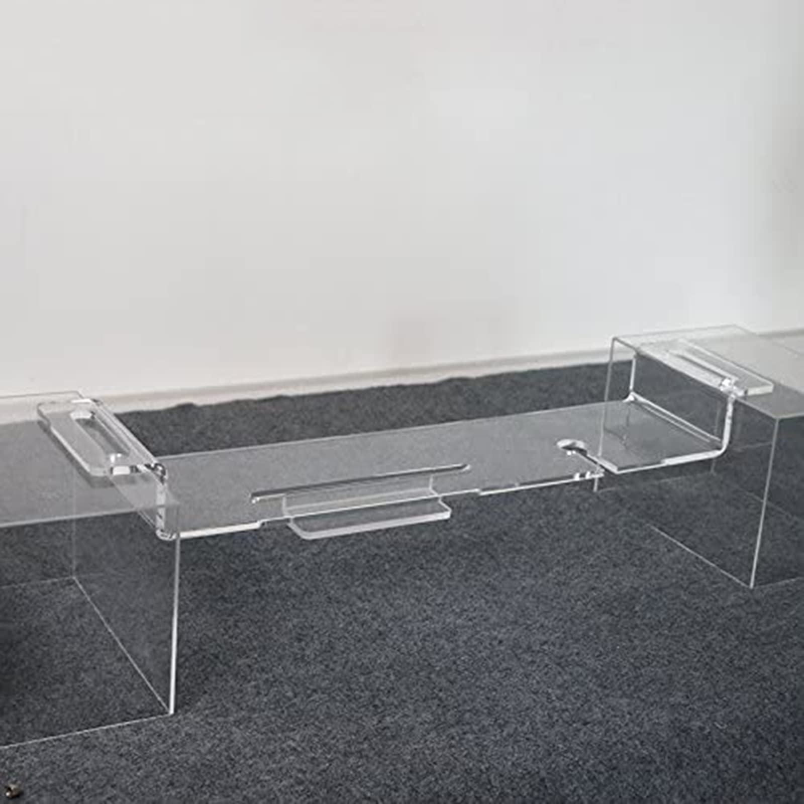 XXIOJUN Acrylic Bathtub Tray with Buckle Design - Shower Phone Holder & Wine Glass Shelf for Bathroom (82x18x8cm) - Perfect for Relaxing Baths, Reading & Wine Time in Home or Hotel