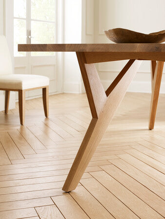 Yarrow Dining Table - Modern Solid Wood Kitchen Table for 6 - Perfect for Family Dinners & Entertaining Guests