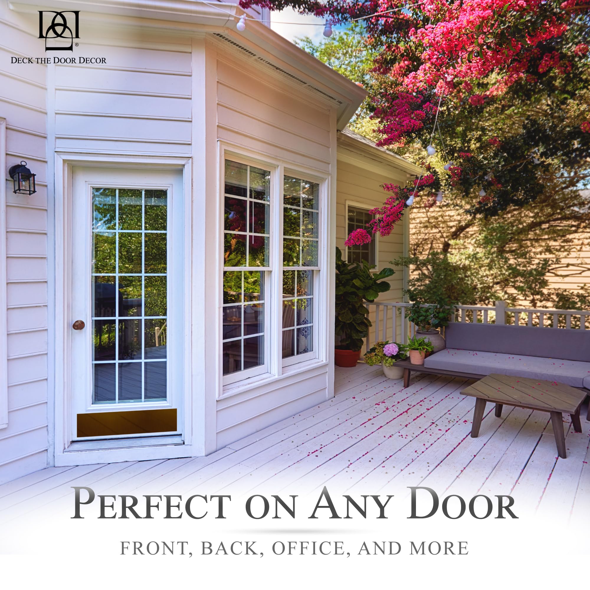 Deck The Door - Elegant & Durable Anodized Aluminum Door Kick Plate with Self-Adhesive - 8x32