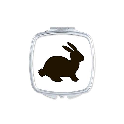 DIYthinker Black Hare Animal Design Portable Compact Pocket Mirror - Double Sided Glass Makeup Mirror for Travel, Purse & Handbag (Perfect for On-the-Go Touch Ups)