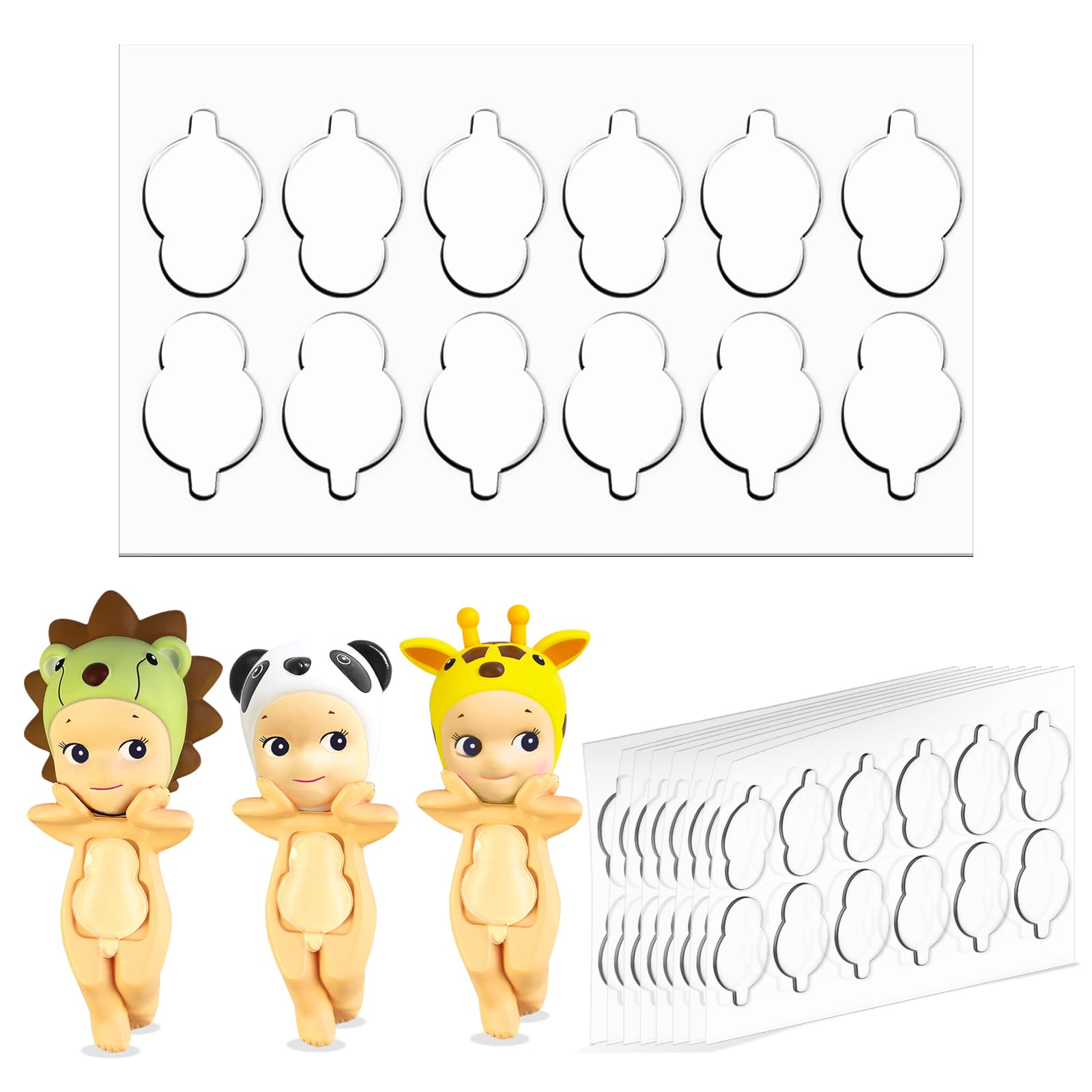108PCS Double Sided Clear Adhesive Tape for Sonny Angel Hipper - Strong Sticky Putty Pads, Perfect Fit Replacement for Sonny Angels Figures | Ideal for Displaying, Organizing & Securing Collectible Dolls