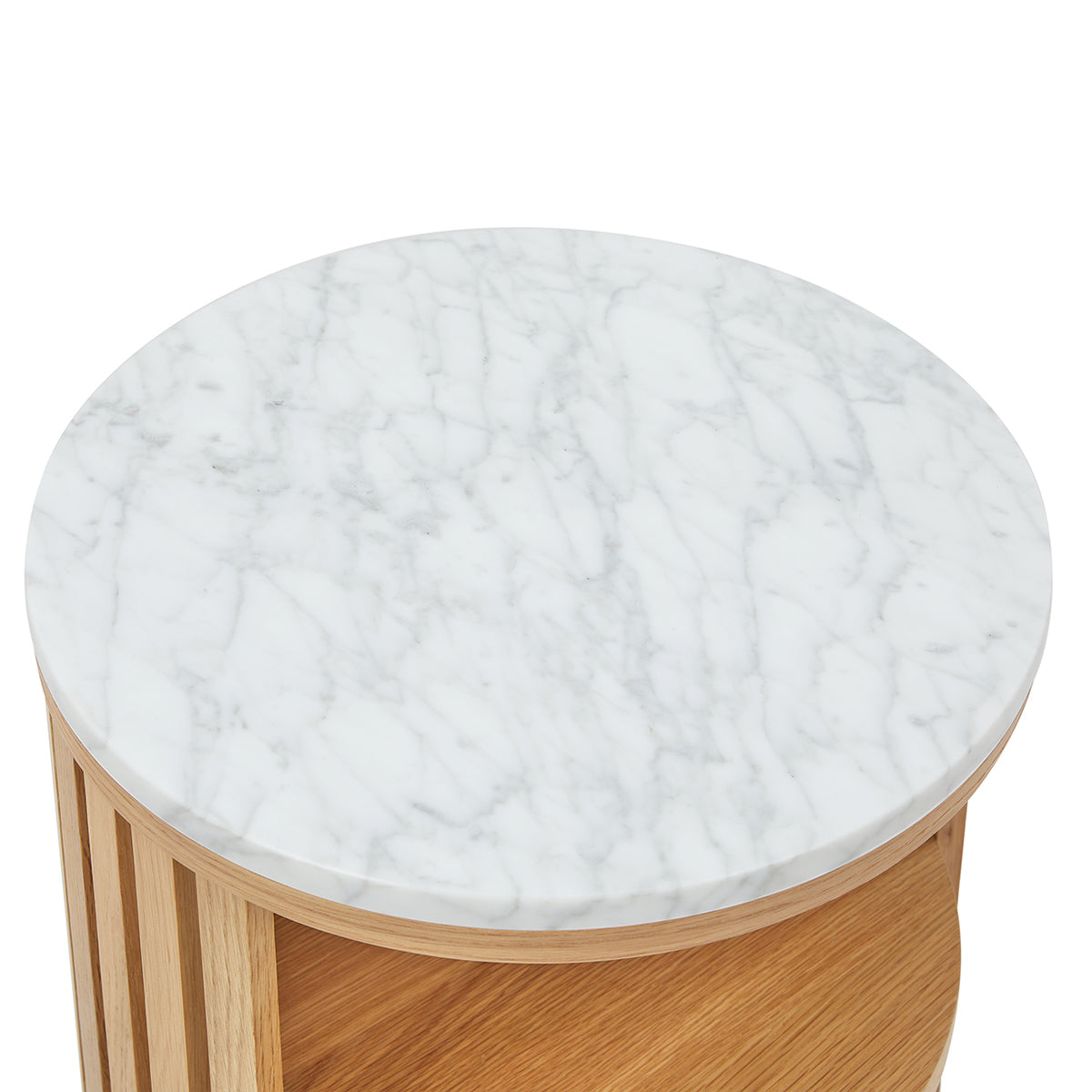 Modern White Marble Nightstand with Drawer - Elegant Bedside Table for Bedroom, Living Room, or Office - Perfect for Storage and Decor