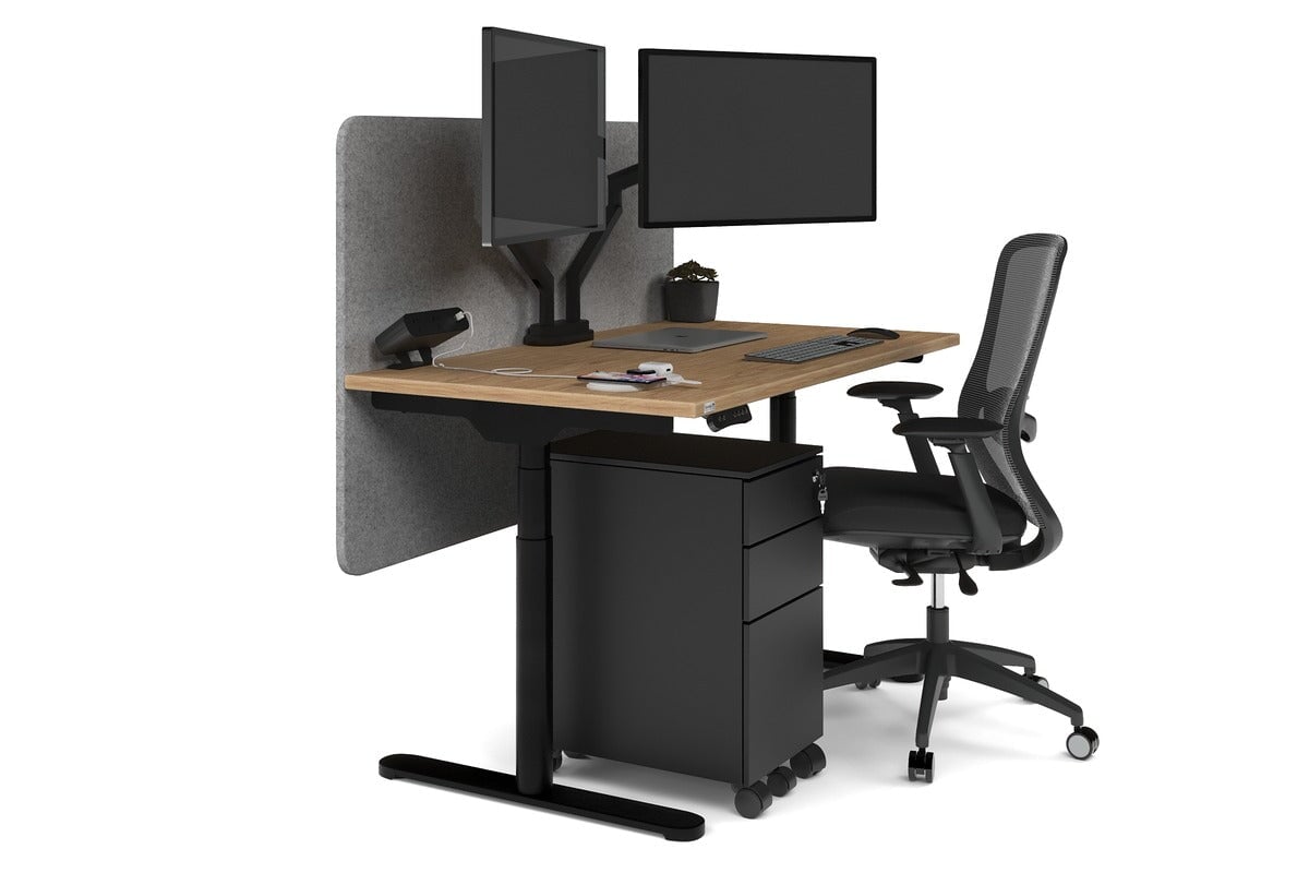 Flexi Premium Height Adjustable Single Workstation Desk - 1200L x 700W - Ergonomic Standing Desk for Home Office & Workspace