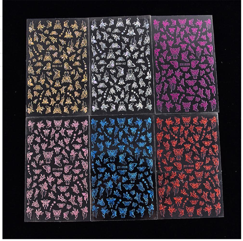 3D Butterfly Nail Art Stickers for Women & Girls - Waterproof Nail Decals with Jewelry & Eye Patches - Perfect for Parties, Weddings, and Daily Nail Art Designs