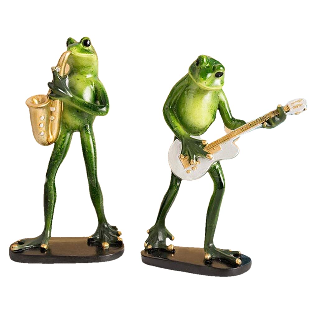 Creative Resin Frog Figurines - Yoga, Guitar, Saxophone & Dance Statues for Home Decor, Living Room & TV Stand | Unique Gift & Decorative Sculpture for Yoga Lovers & Music Enthusiasts