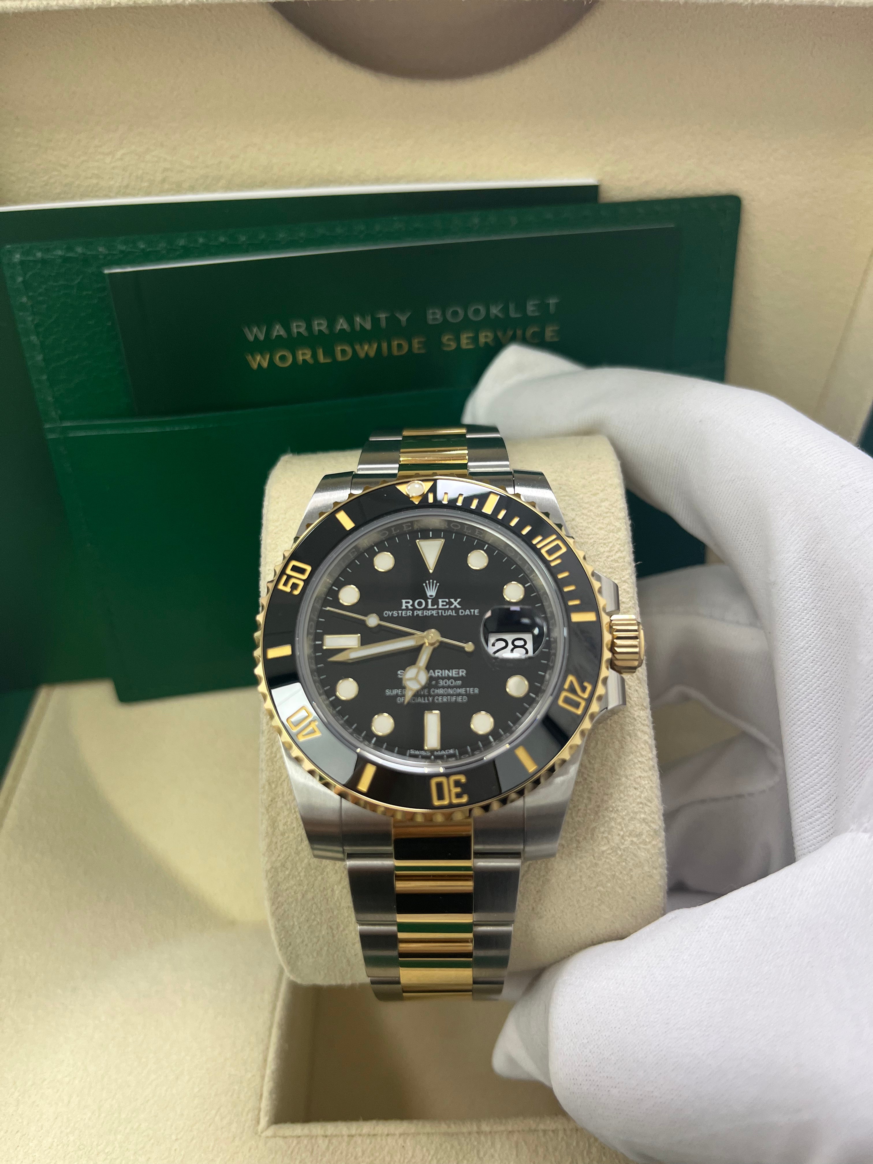 Rolex Submariner Date 18K Yellow Gold & Steel Men's Watch with Black Dial 116613LN - Luxury Diving Watch for Professional Divers & Stylish Occasions