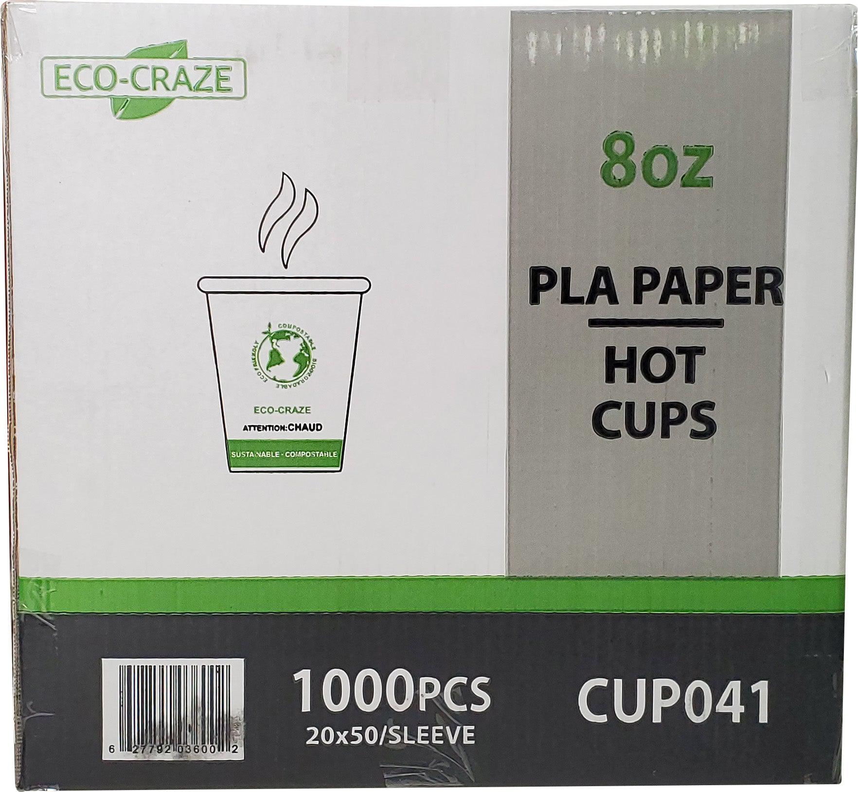 Eco-Friendly 8oz PLA Single Wall Hot Paper Cup with Custom Printing - Perfect for Coffee, Tea, and Hot Beverages at Cafes, Offices, and Events