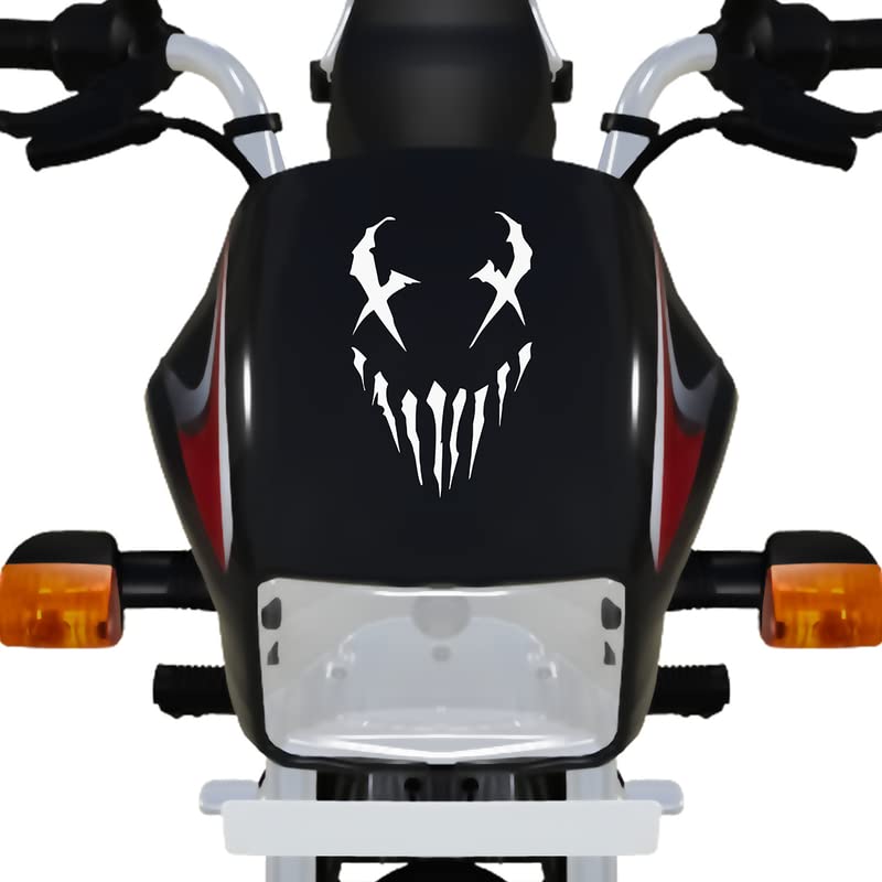 Dikoria Venom Bike Sticker - High-Quality Decal for Racer Bikes, Sports Bikes, Scooters & Motorcycles (6x6 Inch, White) | Waterproof & UV Resistant | Perfect for Customizing Your Ride & Adding Personality to Your Bike
