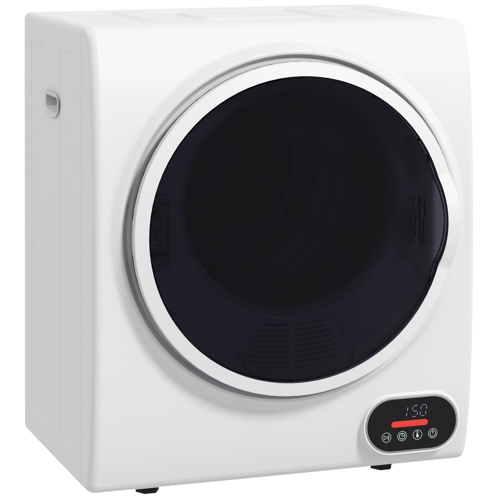 HOMCOM 1.5 cu.ft Portable Electric Clothes Dryer - Compact Stainless Steel Front Load Dryer with Intelligent Drying System, 850W 120V for Apartments, Dorms, RVs - Perfect for Small Spaces & Quick Laundry Drying - White