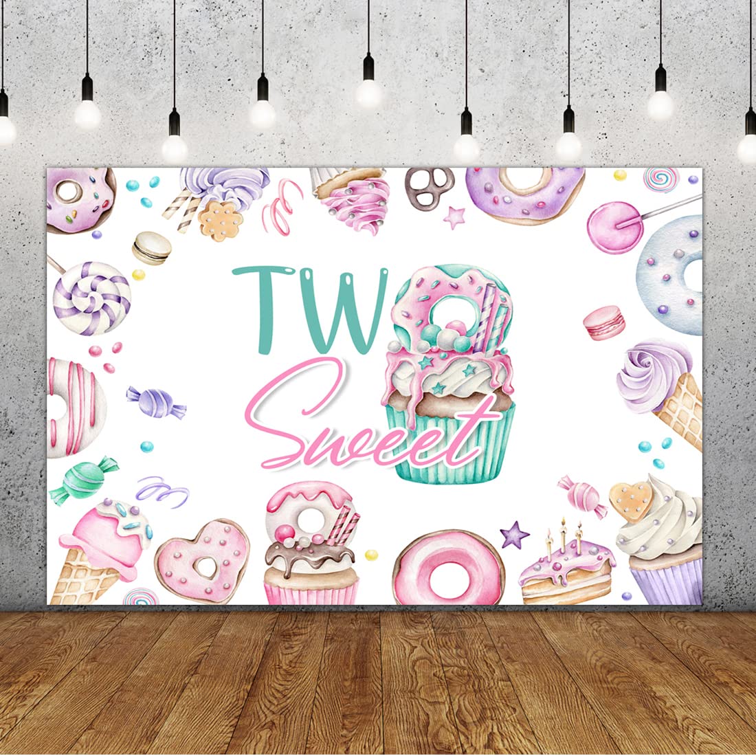 Lofaris 5x3ft Colorful Donut Photography Backdrop - Sweet Desserts Theme for 2nd Birthday Party, Princess Portrait, Cake Table Decoration | Perfect for Girls' Birthday Photos, Baby Shower, Dessert Table Decor