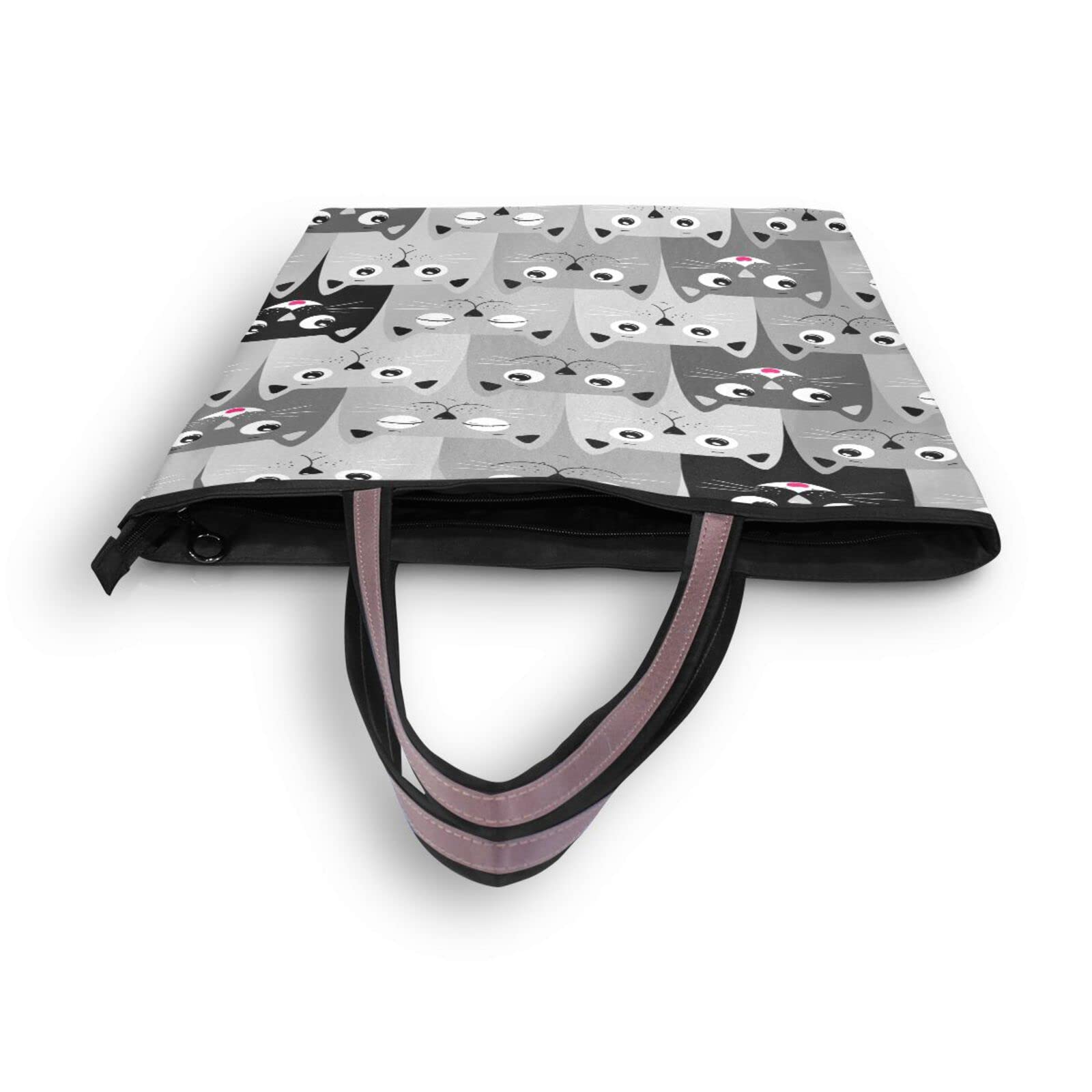 Stylish JSTEL Printed Tote Bag for Women - Large Zippered Polyester Handbag with Pockets - Perfect for Work, Travel & Shopping