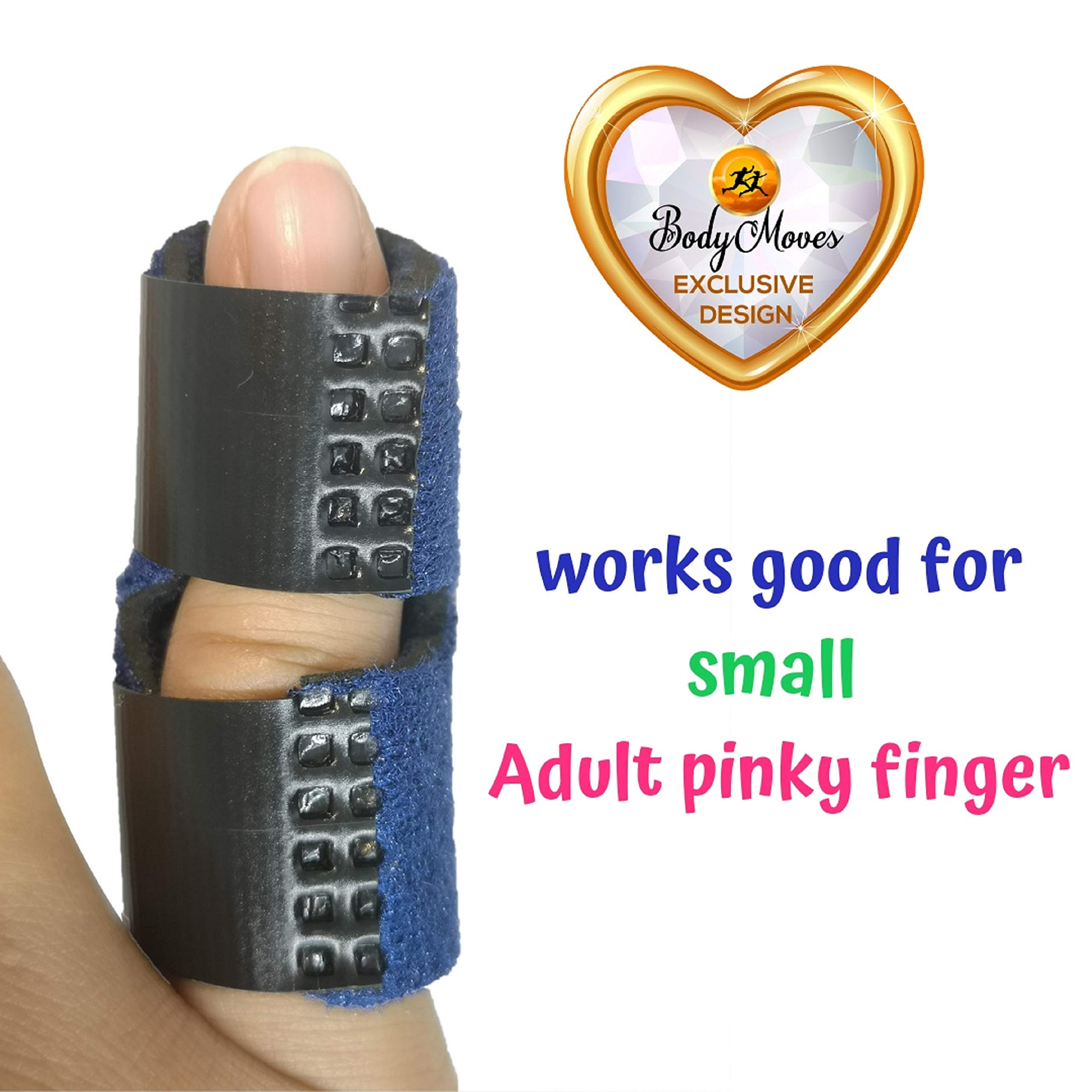 BodyMoves Finger Splints for Teens & Kids - Pinky Support (2-Pack, Desert Sand Beige) | Comfortable & Adjustable Finger Brace for Typing, Writing & Daily Activities