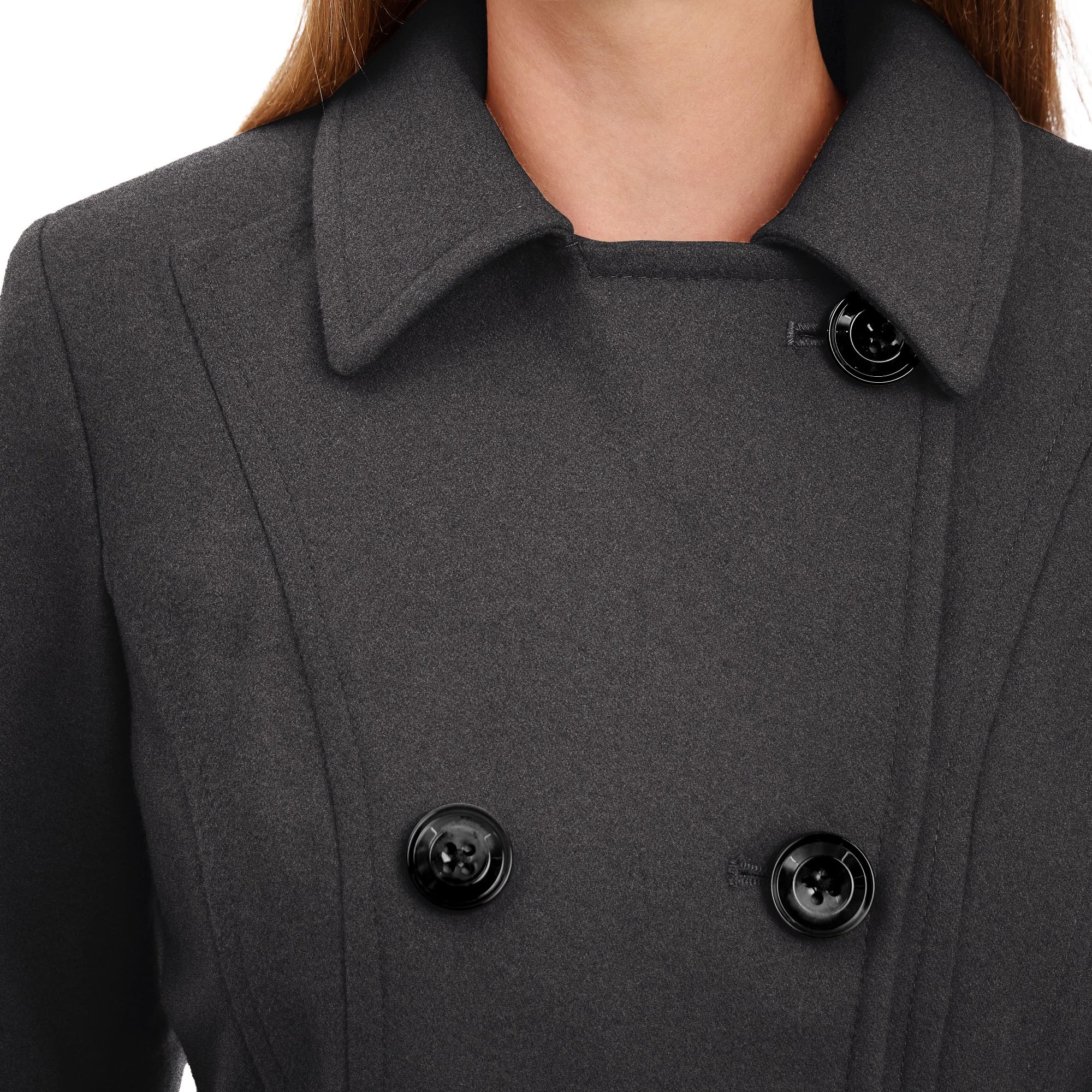 Anne Klein Women's Classic Double Breasted Coat - Plus Size Winter Trench Coat for Office, Travel & Formal Occasions