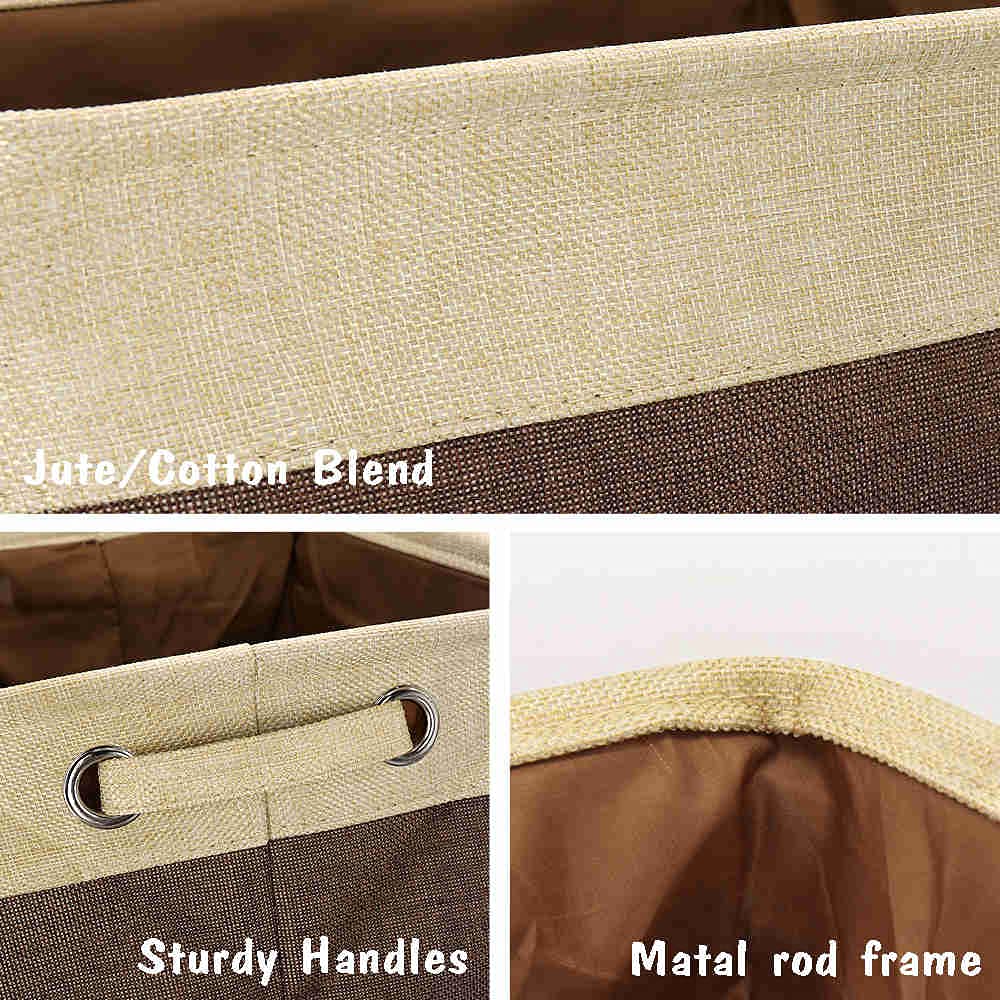 Custom Name Collapsible Dog Toy Storage Basket - Foldable Pet Organizer Bin with Handles for Dog & Cat Toys - Perfect for Bedroom, Closet & Home Organization (Brown)
