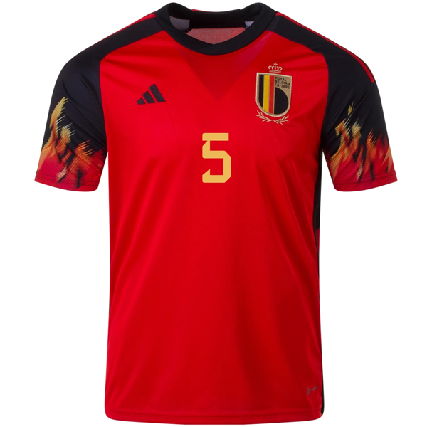 Adidas Belgium Jan Vertonghen Home Jersey 2022-2023 - Red & Black Soccer Shirt for Men - Official Football Fan Gear for Match Day & Casual Wear
