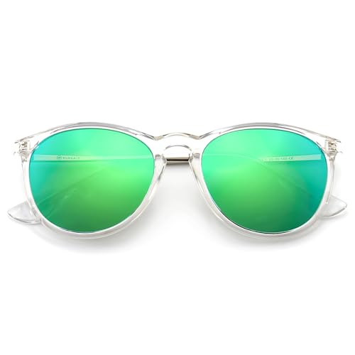 2025 Polarized Green Mirror Lens/Transparent Frame