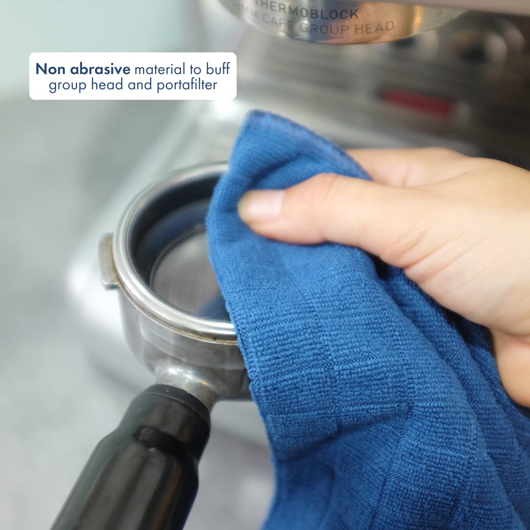 **Premium Barista Cleaning Towel Set with Hooks - Ultra Soft & Highly Absorbent Microfiber Cloths for Espresso Machines, Coffee Grinders & Countertops - Quick & Easy Cleanup - 4 Pack - Perfect for Home Cafes & Coffee Shops**