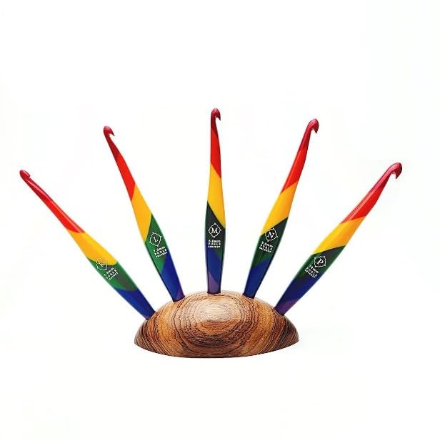 Furls Streamline Swirl Crochet Hook - Pride Rainbow Design, Size M (8.0mm) - Ergonomic Crochet Needle for Smooth Yarn Crafting, Perfect for Knitting, Amigurumi & DIY Projects