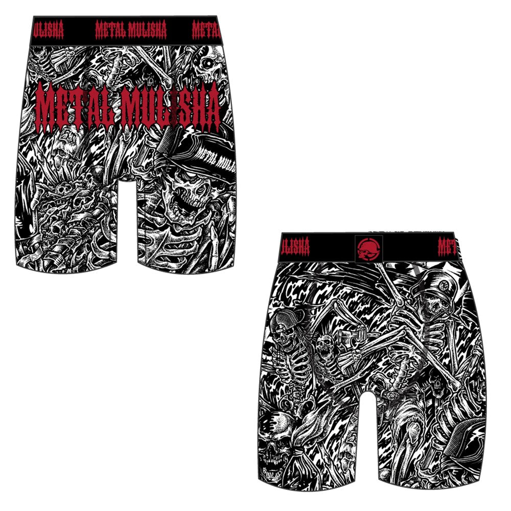 Metal Mulisha Riot Boxer Briefs for Men - Comfortable Stretch Underwear with Moisture Wicking - Perfect for Gym, Workout & Everyday Wear