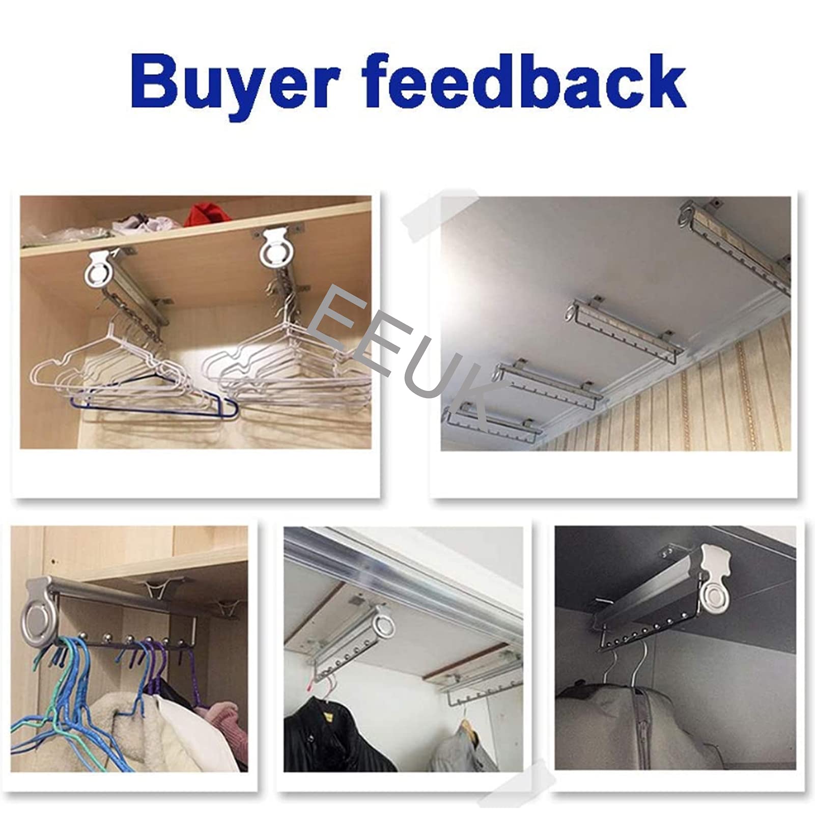 Adjustable Pull-Out Closet Valet Rod - Heavy Duty Retractable Wardrobe Hanger Rack for Cloakrooms & Storage Rooms | Space-Saving Top Mount Clothing Rail | Perfect for Organizing Coats, Suits & Seasonal Wardrobe Storage